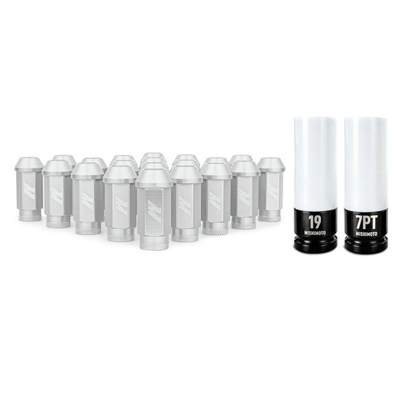 Mishimoto MMLG-15-20LSL Aluminum Locking Lug Nuts M12x1.5, 20pc Set, Silver