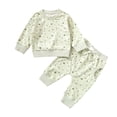 thumbnail image 1 of Baby Girl Clothes Long Sleeve Sweatshirt Floral Pants Ribbed Knitted Two Piece Outfit Fall Winter, 1 of 6