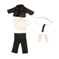 thumbnail image 2 of Ropa para muñecas a escala 1:12, ropa en miniatura, traje completo hecho a mano para vestido de 6 pulgadas Negro 5 piezas, 2 of 9