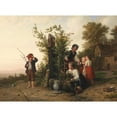 thumbnail image 2 of Johann Georg Meyer von Bremen 24x19 Black Ornate Framed Double Matted Museum Art Print Titled: The Blind Play (1868), 2 of 5
