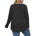 thumbnail image 4 of NISVIYA Womens Plus Size Tops Comfy Long Sleeve Elegant Loose Fit Crewneck Trendy Color Block Pullover Shirts, 4 of 6