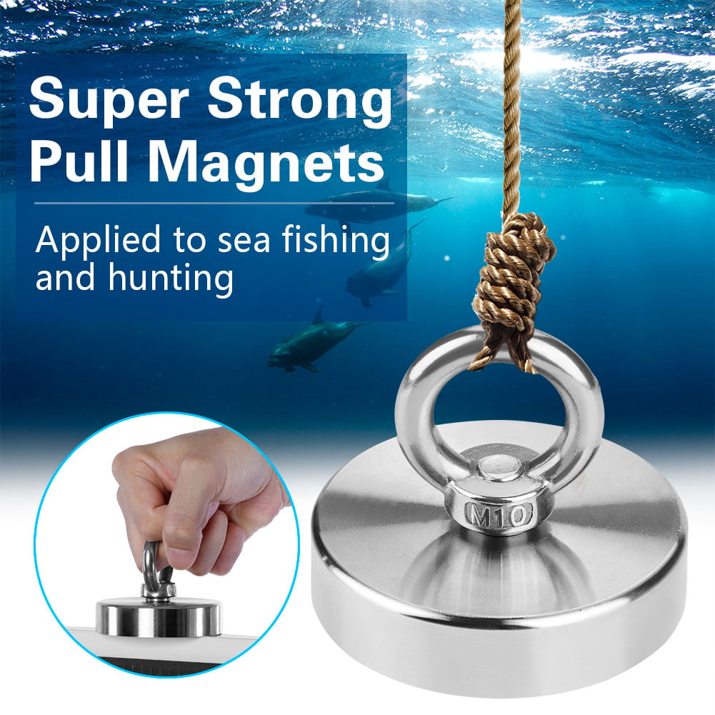 80KG-250KG Salvage Strong Magnet With Hooks Hunting Diving Fishing Recovery 
