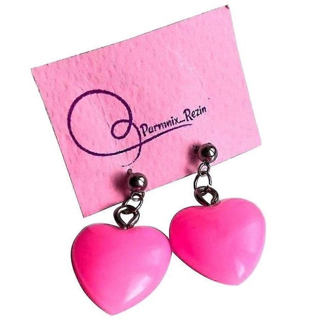 Pendientes colgantes de corazón rosa shaofei para mujeres y niñas