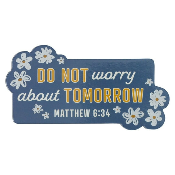Christian Art Gifts Cute Floral Inspirational Girls & Womens Bible Verse Fridge Magnet: Do Not Worry