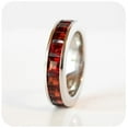 thumbnail image 2 of Garnet Wedding Half Eternity Band Ring Stacking Art Deco Anniversary Ring Gift For Her 925 Sterling Silver Gemstone Jewelry For Women Gift, 2 of 5