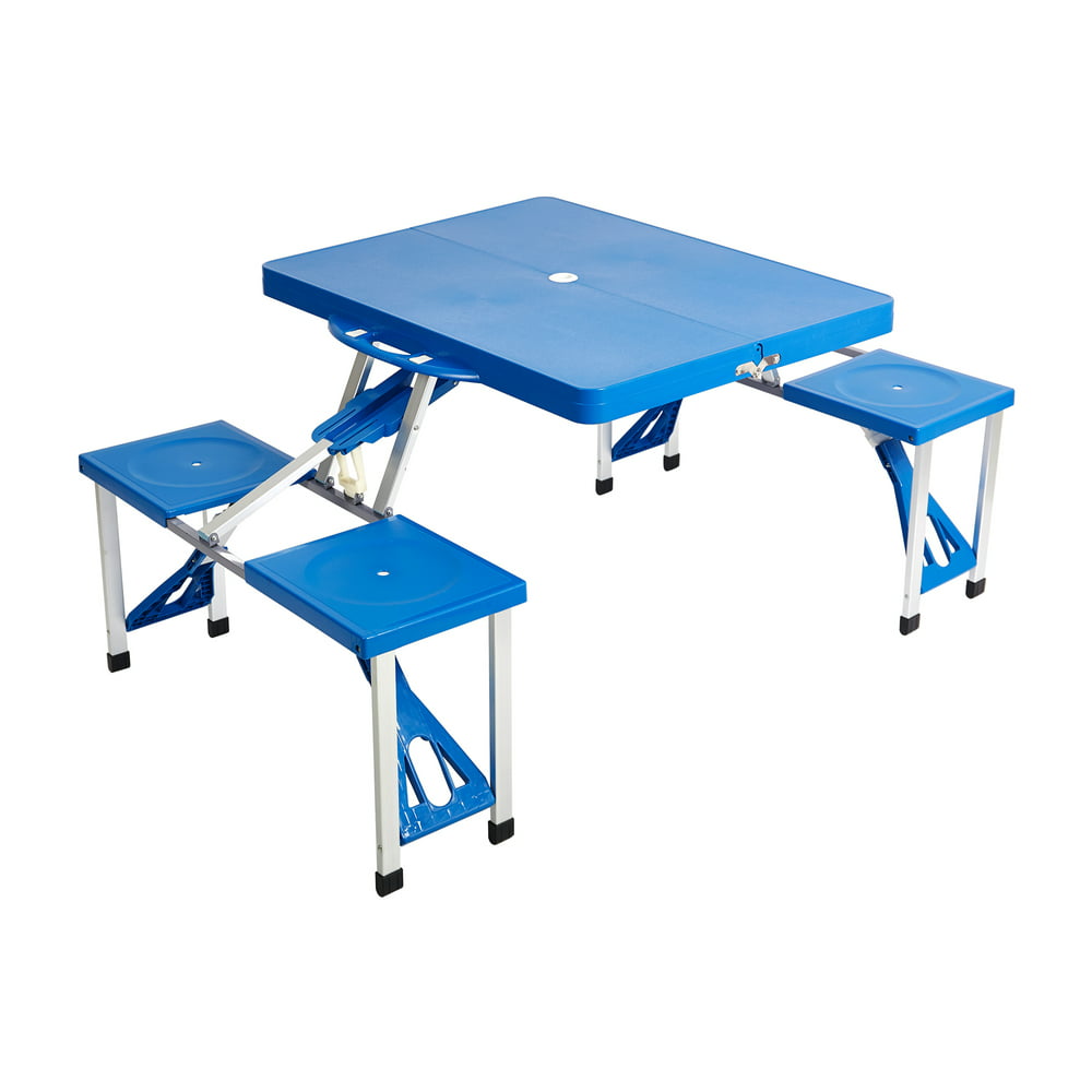 Karmas Product Portable Folding Picnic Table With 4 Seats Bench