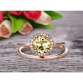 thumbnail image 5 of 1.25 Carat 6mm Round Cut Champagne Diamond Moissanite Engagement Ring with Plain Matching Band On 10k Rose Gold, 5 of 5
