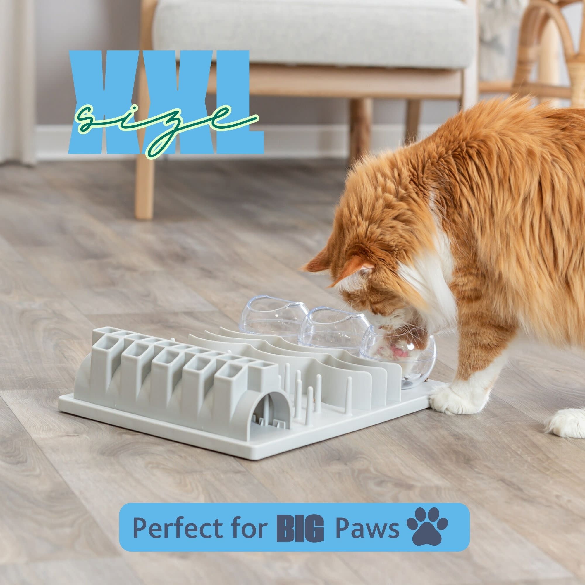 TRIXIE Fun Board XXL Strategy Game for Cats, Treat Puzzle Toy, Interactive Play, White