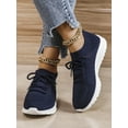 thumbnail image 5 of White Sneakers for Women Lace Up Shoes Wide Width Running Athletic Shoes Comfort Trainers Non Slip Royal Blue 5.5, 5 of 8