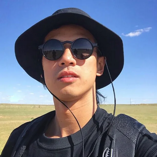 MUSELIFE gafas de sol redondas pequenas para hombre y mujer gafas de sol clasicas de disenador de marca de lujo para hombre y mujer gafas de sol negras y amarillas UV400