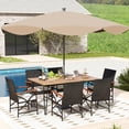 thumbnail image 1 of Costway 7 PCS Patio Dining Set with Acacia Wood Dining Table Rattan Armchairs Soft Cushions, 1 of 7