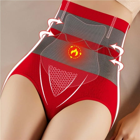 

Lhked Women s Plus Size BikiniLadies Anion Comfortable Solid Color Large Size High Waist Warm Belly Hip Lift Thin Waist Bikini Underwear