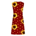 thumbnail image 5 of Penkiiy Robes d'Été pour Femmes 2024 Décontractées Ajustées Amples Couleur Unie Col Rond Tempérament Élégantes Robes Dos Nu 2TG Rouge, 5 of 5