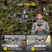 Holy Stone HS720R Drone with 4K EIS 3-Axis Gimbal Camera for Adults, GPS Auto Return, One-Key Takeoff, Brushless Motor, 5GHz Transmission 10000ft, Black