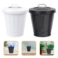 thumbnail image 3 of 2Pcs Mini Trash Cans Iron Garbage Can Metal Desktop Wastebasket Garbage Bin Flower Pot, 3 of 5