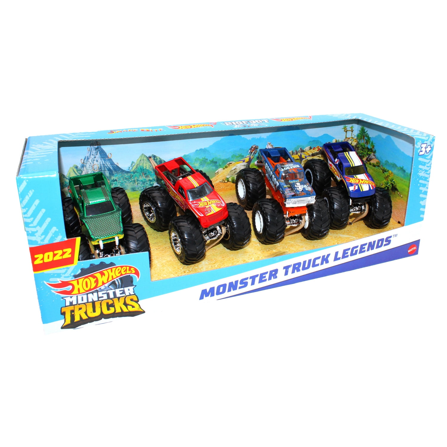 Hot Wheels Monster Trucks 1 64, 4 Pack Monster Truck Legends