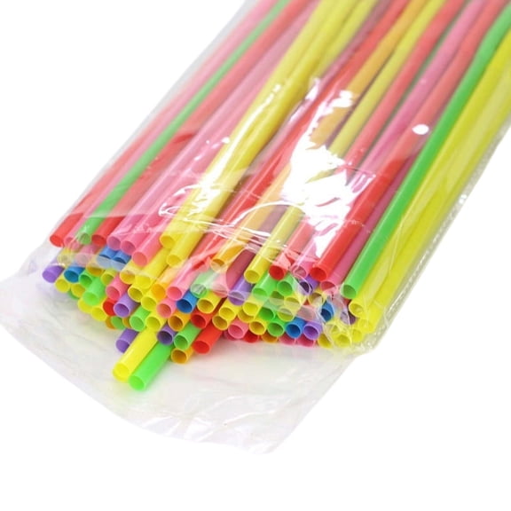 Zjh Extra Long Flexible Plastic Drinking Straws Party Bar Drinking Supplies,100 Pcs