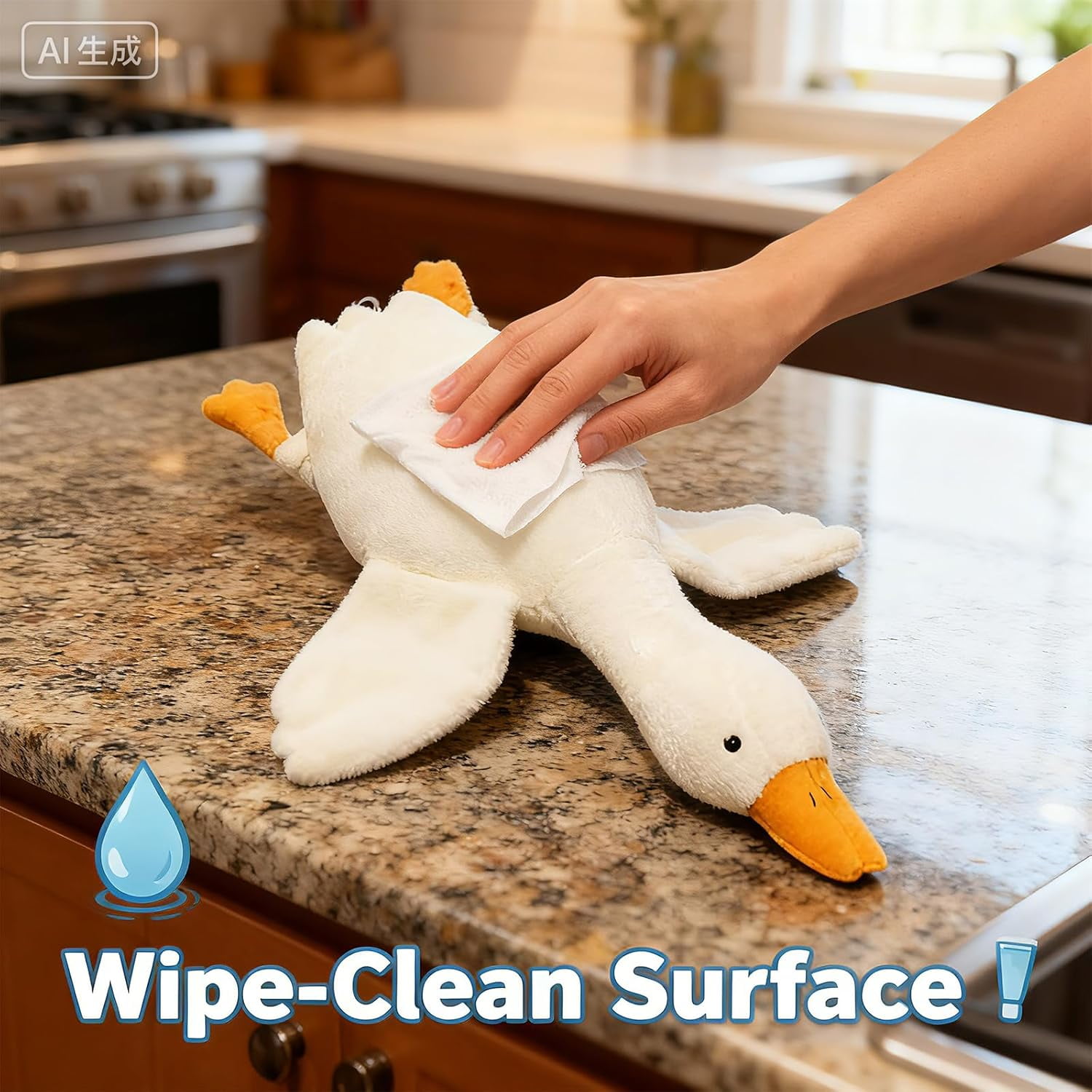 Large Plush White Duck Dog Toy, Goose Dog Toy, Large Plush White Goose, Big Realistic Stuffed Gooses Dog Toys, Interactive Dog Toys for Chewing, Playing & Training (2pcs 90cm/35.43in)