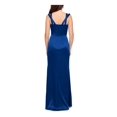 thumbnail image 2 of XSCAPE Womens Blue Slitted Double-strap Satin Sweetheart Neckline Full-Length Evening Dress 10, 2 of 5