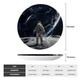 thumbnail image 2 of Wukai Astronaut Standing In The Moon Print Decorative Plate for Display,Bone China Decorative Plate, Ceramic Dinner Plate with Stand, Vertical Ceramic Plate-7in, 2 of 6