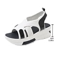thumbnail image 4 of Women's Sandals Wedge Breathable Open Toe Summer Women's Trendy Solid Color Ankle Strap Women Footwear Women's Fashionable Casual Versatile Summer Fashion Beach Shoes White 6, 4 of 9