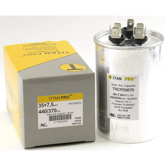 NEW TRCFD3575 Titan PRO Dual Rated Motor Run Capacitor Round