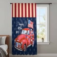 thumbnail image 4 of 4th of July Sheer Curtains 84 Inches Long, Patriotic Red Truck American Flag Star Firework Light Filering Curtains, Breathable Simi Curtain Privacy Drapes for Living Room Bedroom Window Treatment, 4 of 9