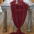 thumbnail image 4 of Camino de mesa de gasa de color rosa vino tinto de 10 pies y 29 120 pulgadas, decoración romántica para caminos de mesa de boda, 4 of 6