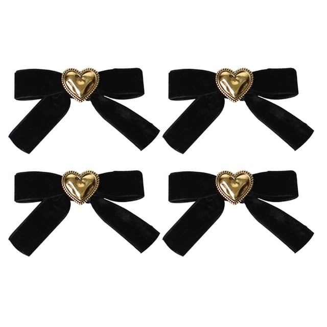 4 horquillas con forma de corazón para el pelo, pasadores con forma de corazón, lazos, horquillas para el pelo