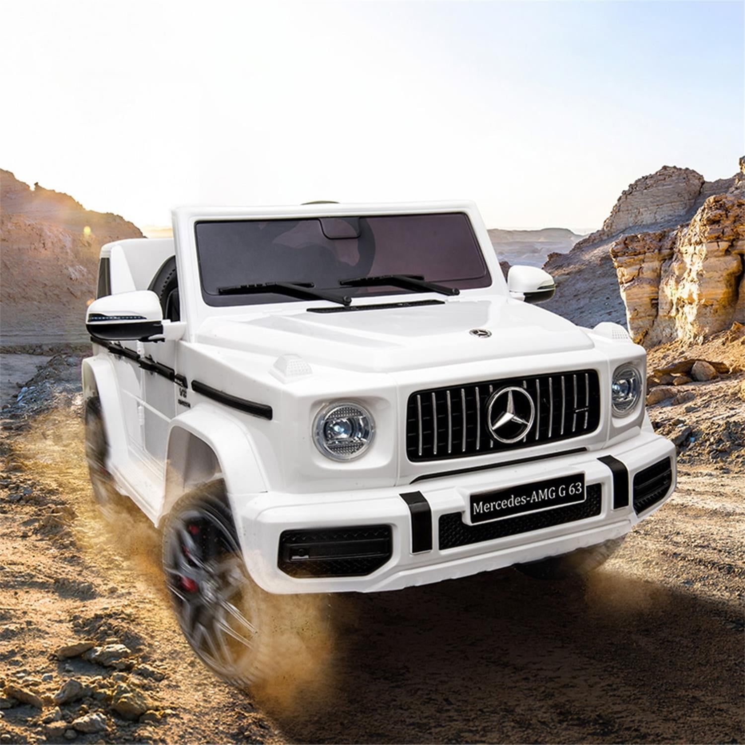 CIPACHO Licensed Benz GT AMG G63 12V Ride On Jeep with Remote Control, Electric Car for Kids 3-6 Years, 3 Speeds, White CIPACHO Licensed Benz GT AMG G63 12V Ride On Jeep with Remote Control, Electric Car for Kids 3-6 Years, 3 Speeds, White
