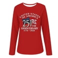 thumbnail image 4 of MEICHEN Women's Long Sleeved T Shirt American Flag 250th Anniversary 1776-2026 Sports Shirt Printed Round Neck Daily Outdoor Casual Top, 4 of 4
