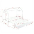thumbnail image 2 of Twin XL to King Metal Twin Size House Platform Bed with 2 Drawers, White, 2 of 7
