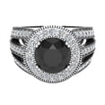 thumbnail image 4 of Large Black diamond engagement ring 18K White Gold 7.30 mm 2.80 carat tw (G,VS1), 4 of 5