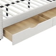 thumbnail image 7 of Full Size Daybed with 2 Storage Drawers, Button Tufted Upholstered Sofa Bed with Nail Head Trim, Daybed with Arms for Bedroom Living Room, Beige, 7 of 7