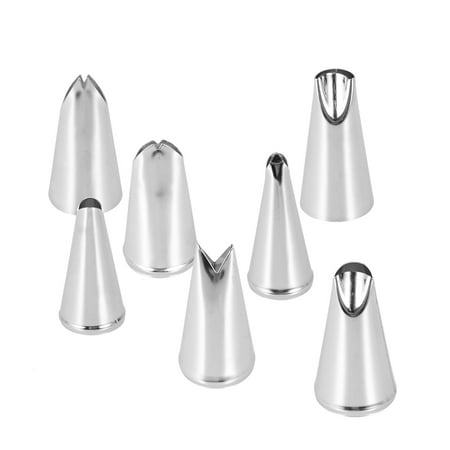 

7 PCS Cake Nozzles Leaf Pattern Icing Tips Set Stainless Steel Cake Decorating Supplies