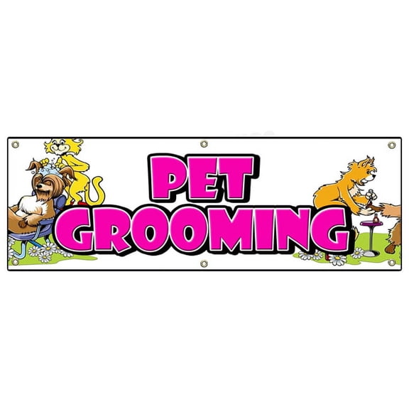 72" PET GROOMER BANNER SIGN dog grooming clippers signs new