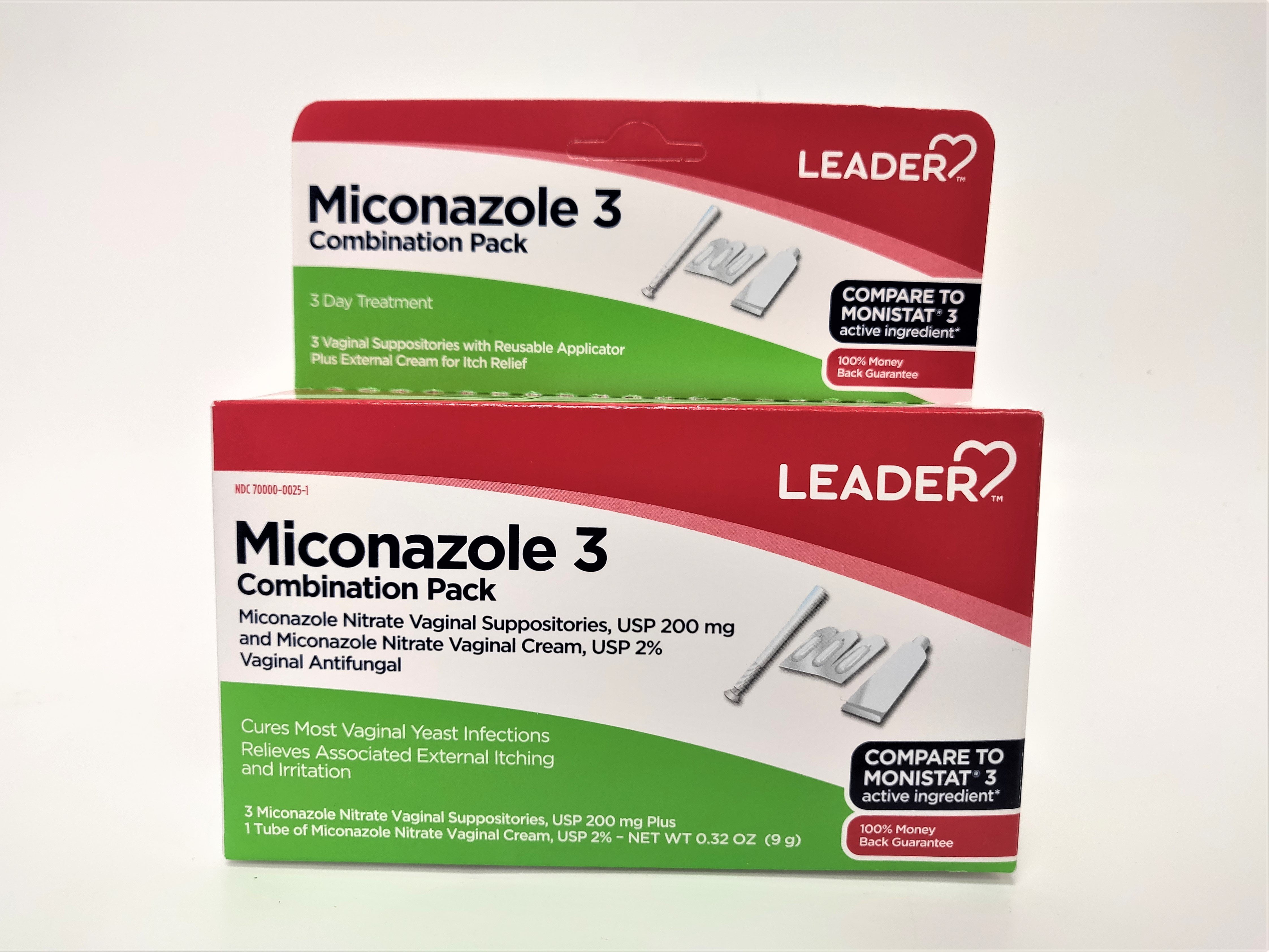 Leader Miconazole 3 Combination Pack Suppositories