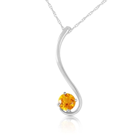 Galaxy Gold 14K Solid Gold Natural Citrine Necklace for Women - White Gold Fine Jewelry