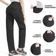 thumbnail image 4 of POENTAB Hiking Pants for Women Convertible Zip Off Quick Dry Pants for Cargo, Camping, Travel, Outdoor, Fishing, Safari Black, 4 of 7