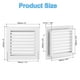 thumbnail image 2 of Rejillas de pared Uxcell, 8 x 8 pulgadas, 1 juego de rejilla de ventilación de aluminio, con louver y malla, 2 of 5