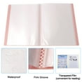 thumbnail image 4 of Uxcell 9.4x12.2" Binders with Plastic Sleeve, PP 80 Pockets Waterproof Sheet Folder Protector Portfolio, Pink, 4 of 5