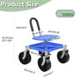 thumbnail image 3 of 360° Swivel Garden Cart Seat - Height Adjustable Rolling Stool with Tool Tray & All-Terrains Wheels, 330Lbs Heavy Duty Gardening Stool for Seniors, Elderly, Knee Pain Relief Blue, 3 of 10