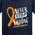 thumbnail image 4 of Inktastic Never Stop Fighting Leukemia Awareness Orange Ribbon Youth T-Shirt, 4 of 5