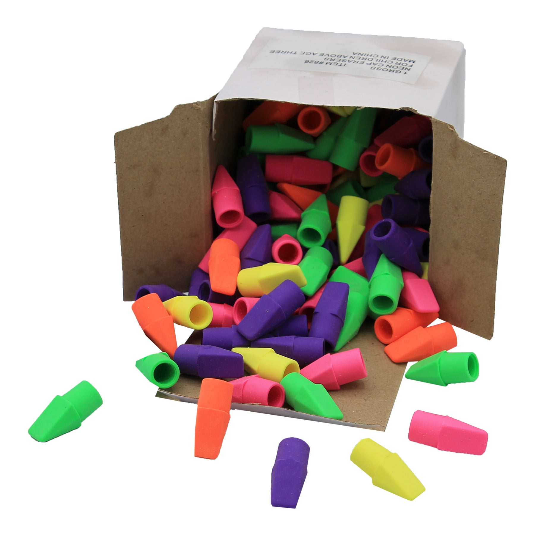 Moon Products Cap Eraser Bright Colors, 144 Per Pack, 5 Packs