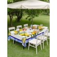 thumbnail image 4 of Outdoor Tablecloth with Umbrella Hole for Patio/Picnic/Party/Camping, Summer Lemons Waterproof Table Cloth Rectangle Table Cover Washable, Modern Yellow Fruit Flower Blue Ethnic Plaid (54"x 80"), 4 of 9