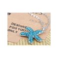 thumbnail image 2 of Silvery Tone Aquamarine Blue Colored Rhinestones Star Fish Pendant Necklace, 2 of 3