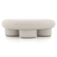 thumbnail image 3 of Kavren Modern Oval Glossy Low Profile Coffee Table, Ivory, 3 of 13