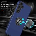 thumbnail image 6 of for Samsung Galaxy S24 Case, Built in Hidden 360° Rotatable Kickstand Magnetic Metal Ring Holder,  Grade Shockproof Protective Phone Cover(Navy), 6 of 14