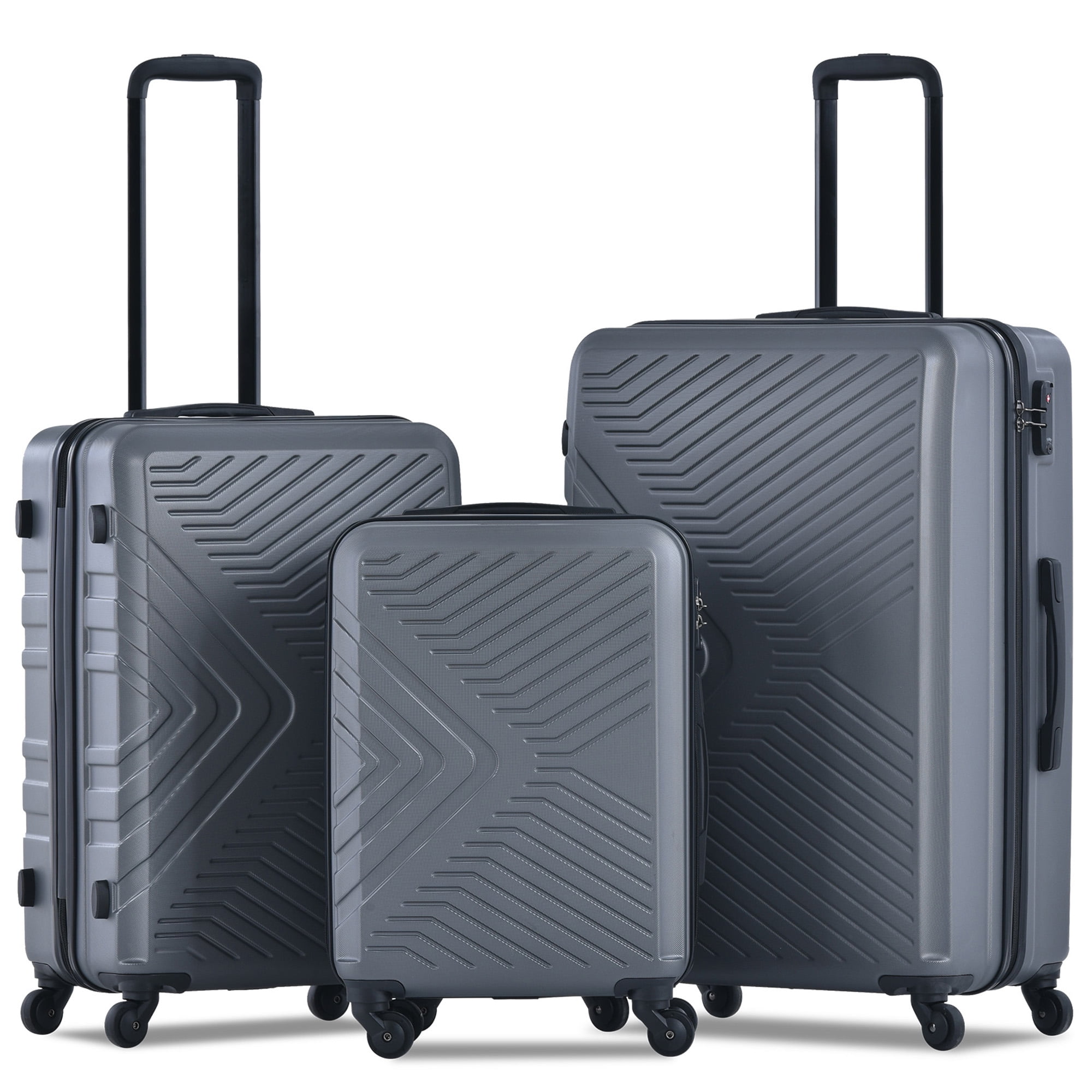Flieks Luggage Sets 3 Piece Spinner Suitcase Lightweight 20 24 28 inch Sky.blue 