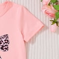 thumbnail image 5 of TOWED22 Girls' 2 Piece Summer Outfit Toddler Short Sleeve Bow Print Tshirt Tee + Denim Skirt Set Casual Clothes(Pink,7 Y), 5 of 7
